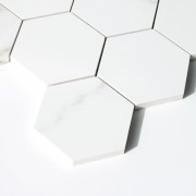 Hexagonal Carrara Polished Mosaic (100mm)