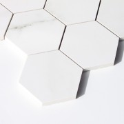 Hexagonal Carrara Satin Mosaic (100mm)