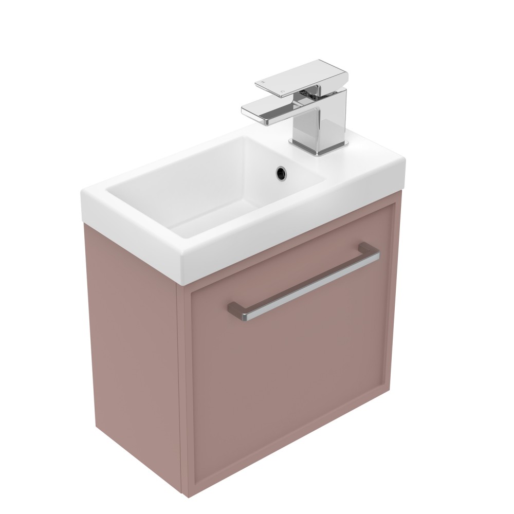 400 Francisco Wall Hung Left Hand Hinge Vanity (1 Door) - Specify Colour & Door Front & Basin