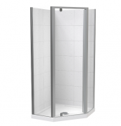 SIERRA 900X900 ANGLE CORNER- TILED WALL - SATIN-CENTRE WASTE