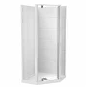 SIERRA 900X900 ANGLE CORNER - TILED WALL - WHITE - CENTRE WASTE