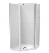 SIERRA 1000X1000 ANGLE CORNER- TILED WALL - WHITE- CENTRE WASTE