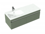 1200 Brookfield Wall Hung Single Left Hand Offset Basin Vanity (2 Drawer) - Specify Colour & Basin