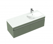 1200 Brookfield Wall Hung Single Right Hand Offset Basin Vanity (2 Drawer) - Specify Colour & Basin