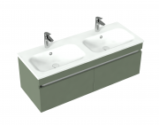 1200 Brookfield Wall Hung Double Basin Vanity (2 Drawer) - Specify Colour & Basin