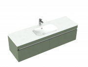 1500 Brookfield Wall Hung Single Basin Vanity (2 Drawer) - Specify Colour & Basin