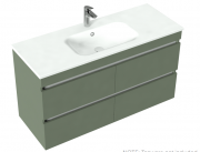 1200 Brookfield Wall Hung Single Basin Vanity (4 Drawer) - Specify Colour & Basin