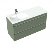 1200 Brookfield Wall Hung Single Left Hand Offset Basin Vanity (4 Drawer) - Specify Colour & Basin