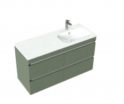 1200 Brookfield Floor Standing Single Right Hand Offset Basin Vanity (4 Drawer) - Specify Colour