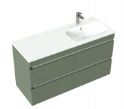 1200 Brookfield Wall Hung Single Right Hand Offset Basin Vanity (4 Drawer) - Specify Colour & Basin