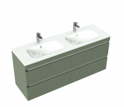 1500 Brookfield Wall Hung Double Basin Vanity (4 Drawer) - Specify Colour & Basin
