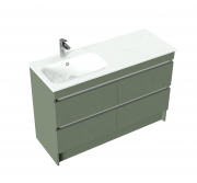 1200 Brookfield Floor Standing Single Left Hand Offset Basin Vanity (4 Drawer) - Specify Colour