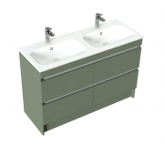 1200 Brookfield Floor Standing Double Basin Vanity (4 Drawer) - Specify Colour & Basin