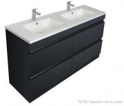 1500 Brookfield Floor Standing Double Basin Vanity (4 Drawer) - Specify Colour & Basin