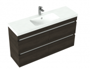 1200 Brookfield Slim Wall Hung Single Basin Vanity (4 Drawer) - Specify Colour