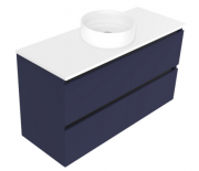 1200 Oxley Luxe Wall Hung Single Basin Vanity (4 Drawer) - Specify Colour & Slab Top