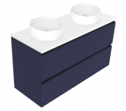 1200 Oxley Luxe Wall Hung Double Basin Vanity (4 Drawer) - Specify Colour & Slab Top
