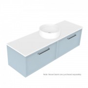 1200 Francisco Luxe Wall Hung Single Basin Vanity (2 Drawer) - Specify Colour & Drawer Front & Slab