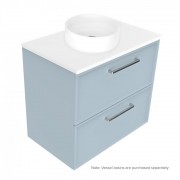 750 Francisco Luxe Wall Hung Vanity (2 Drawer) - Specify Colour & Drawer Front & Slab Top