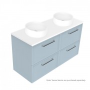 1200 Francisco Luxe Wall Hung Double Basin Vanity (4 Drawer) - Specify Colour & Drawer Front & Slab