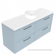 1500 Francisco Luxe Wall Hung Single Basin Vanity (4 Drawer) - Specify Colour & Drawer Front & Slab