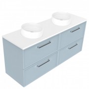 1500 Francisco Luxe Wall Hung Double Basin Vanity (4 Drawer) - Specify Colour & Drawer Front & Slab