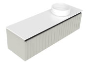 1500 Porscha Luxe Wall Hung Offset Right Basin Vanity (2 Drawer) - Specify Colour & Drawer Front & S
