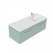 1200 Harrow Wall Hung Offset Right Basin Vanity (2 Drawer) - Specify Colour & Basin