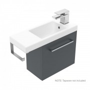 550 Harrow Wall Hung Left Hand Hinge Vanity (1 Door) - Specify Colour & Basin & Toilet Roll Holder/T