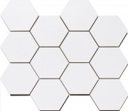 Superwhite Hexagonal Matt Mosaics 308 X 265