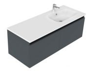 1200 Oxley Wall Hung Offset Right Basin Vanity (2 Drawer) - Specify Colour & Basin