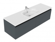 1500 Oxley Wall Hung Single Basin Vanity (2 Drawer) - Specify Colour & Basin