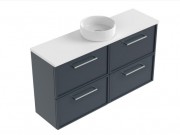 1200 Francisco Slim Luxe Wall Hung Single Basin Vanity (4 Drawer)