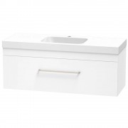 CASHMERE BOLERO 1200 SINGLE DRAWER WHITE MELAMINE