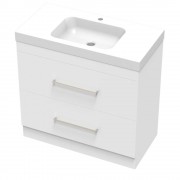 BOLERO 900 DOUBLE DRAWER FLOOR WHITE MELAMINE