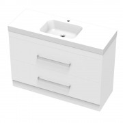 CASHMERE BOLERO 1200 DOUBLE DRAWER FLOOR WHITE MELAMINE