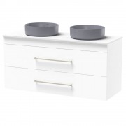 CASHMERE PRO 1200 DB DOUBLE DRAWER WALL WHITE MELAMINE
