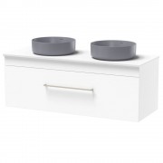 CASHMERE PRO 1200 DB SINGLE DRAWER WHITE MELAMINE
