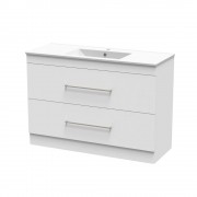 CASHMERE VALLEY 1200 DOUBLE DRAWER FLOOR WHITE MELAMINE