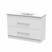 CASHMERE 1200 DOUBLE DRAWER FLOOR WHITE MELAMINE