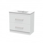 CASHMERE VALLEY 900 DOUBLE DRAWER FLOOR WHITE MELAMINE