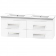 CASHMERE VALLEY 1500 DB DOUBLE DRAWER WALL WHITE MELAMINE