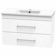 CASHMERE SLIM 900 DOUBLE DRAWER WALL WHITE MELAMINE