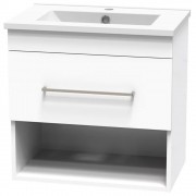 CASHMERE SLIM 600 DRAWER OPEN WHITE MELAMINE