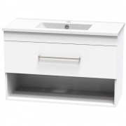 CASHMERE SLIM 900 DRAWER OPEN WHITE MELAMINE