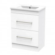 CASHMERE SLIM 600 DOUBLE DRAWER FLOOR ULTRA GLOSS WHITE