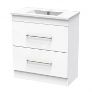 CASHMERE SLIM 750 DOUBLE DRAWER FLOOR ULTRA GLOSS WHITE