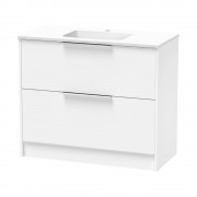 NIKAU GROVE 1000 CENTRE BOWL DOUBLE DRAWER FLOOR ULTRA GLOSS WHITE