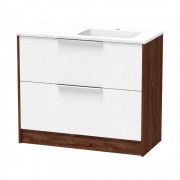NIKAU GROVE 1000 RIGHT HAND BOWL DOUBLE DRAWER FLOOR ULTRA GLOSS WHITE/COLOUR