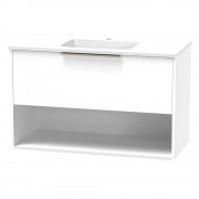 NIKAU GROVE 1000 CENTRE BOWL DRAWER OPEN ULTRA GLOSS WHITE